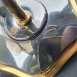 Pair of antique gold-plated brass and smoked glass wall lights.