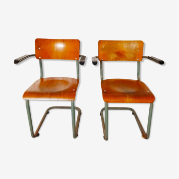 Pair of sled armchairs, antiques