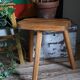 Solid wood tripod stool from the 50s