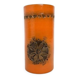 Vase Bitossi, design Aldo Londi, décoration sévillane, années 1960. Vase cylindrique