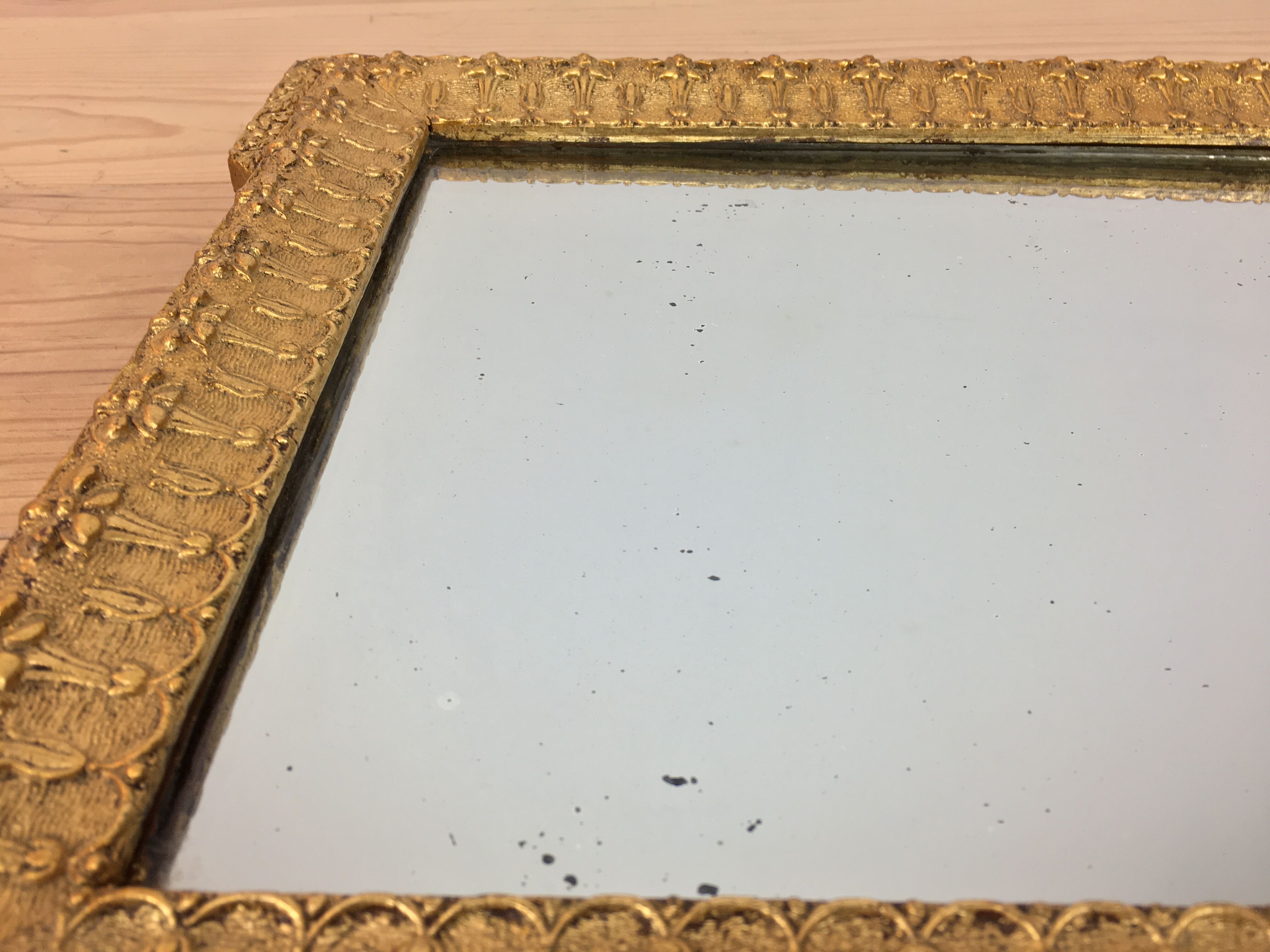 Napoleon III style mirror 43x37 cm, gilded