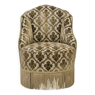 1950s, Danish lounge chair, furniture velour, ash wood legs.