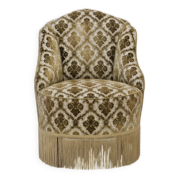 1950s, Danish lounge chair, furniture velour, ash wood legs.