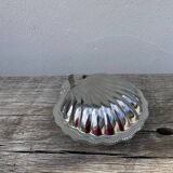 Silver-plated metal shell butter dish