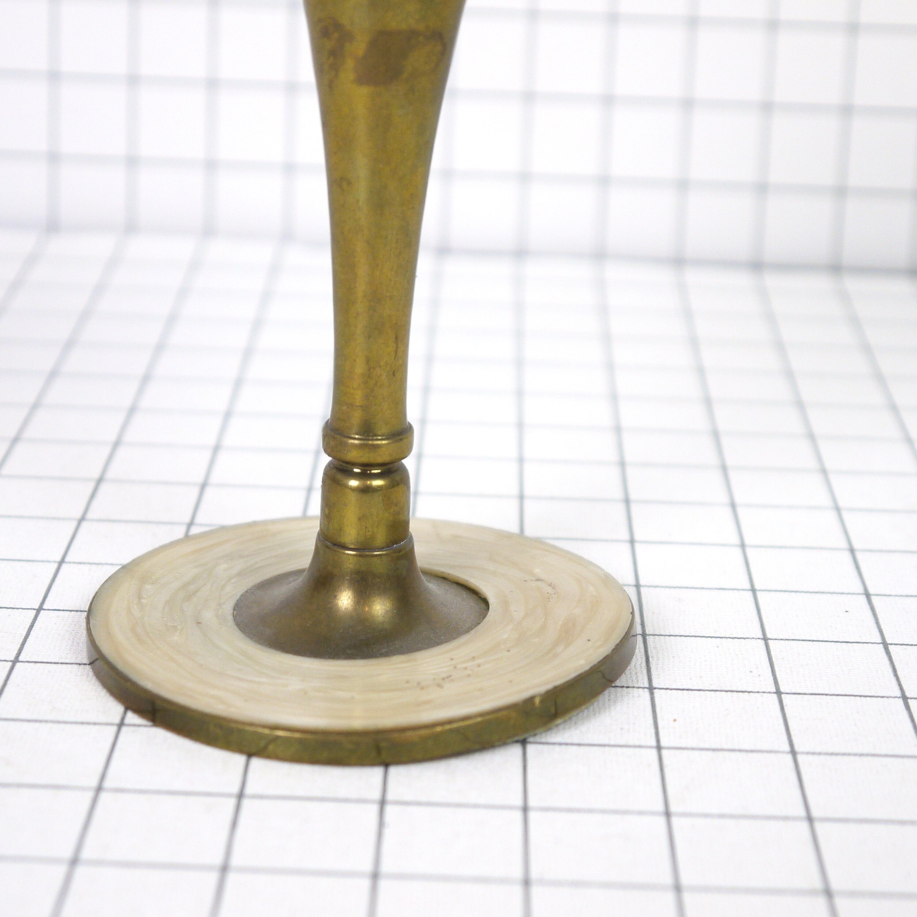 Brass and mother-of-pearl bougeoir