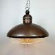 Large Brown Industrial Lamp with Iron Grid, 1960s
