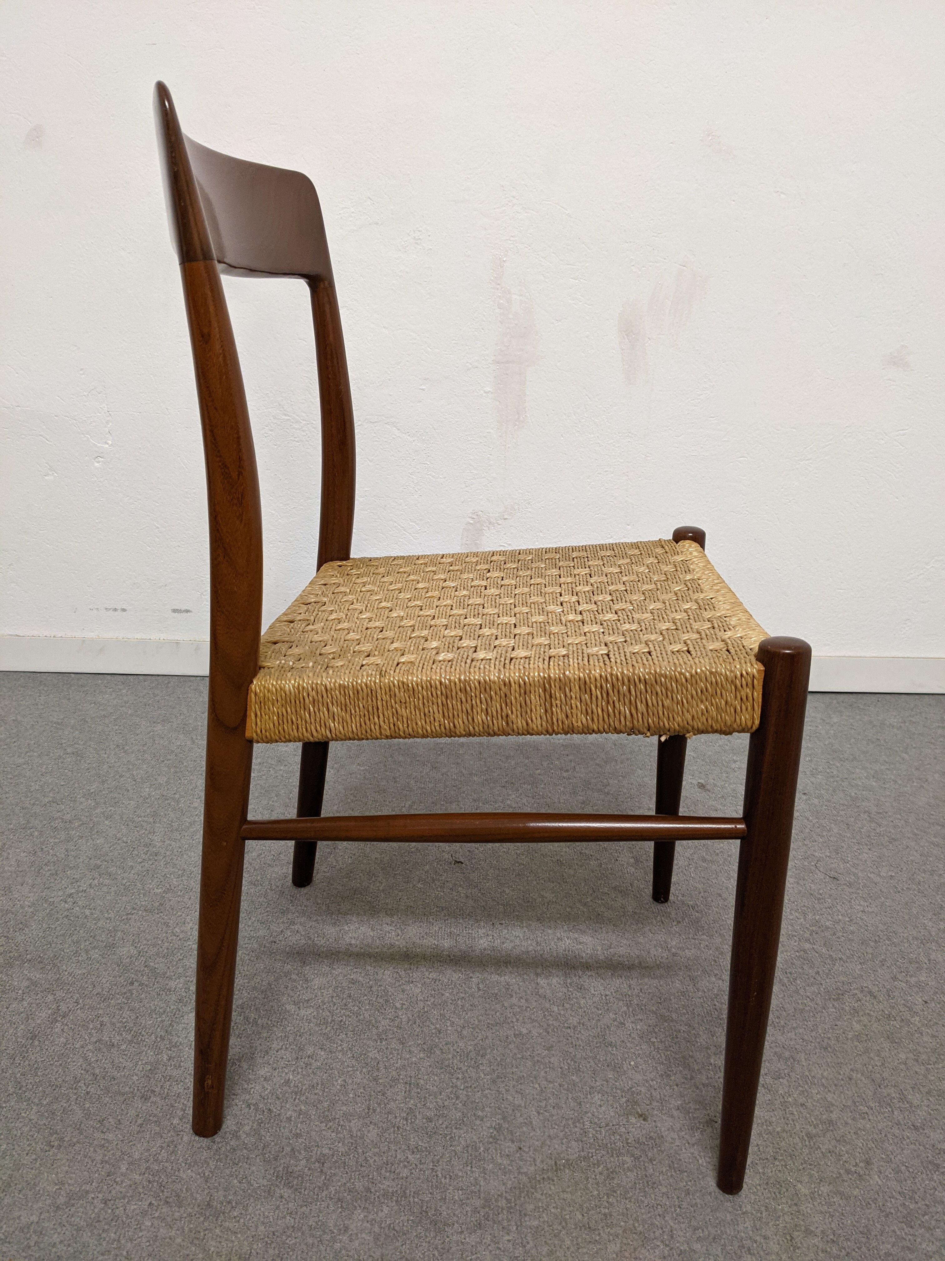 Pair of Danish chairs in teak and rope from the 60s/70s