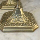 Paire de bougeoirs en laiton XIXème