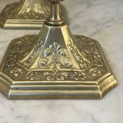 Paire de bougeoirs en laiton XIXème