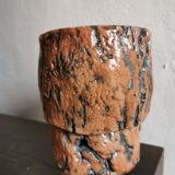Sandstone vase cooking raku circa 1980