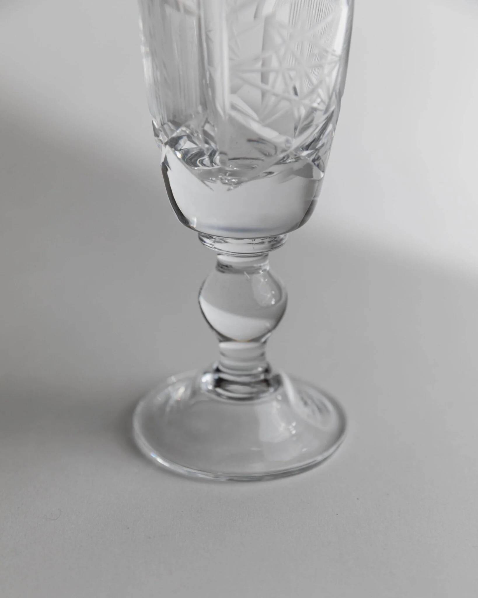 Transparent Crystal Champagne Glasses - Set of 12, Vintage Italian Glassware (1970s)