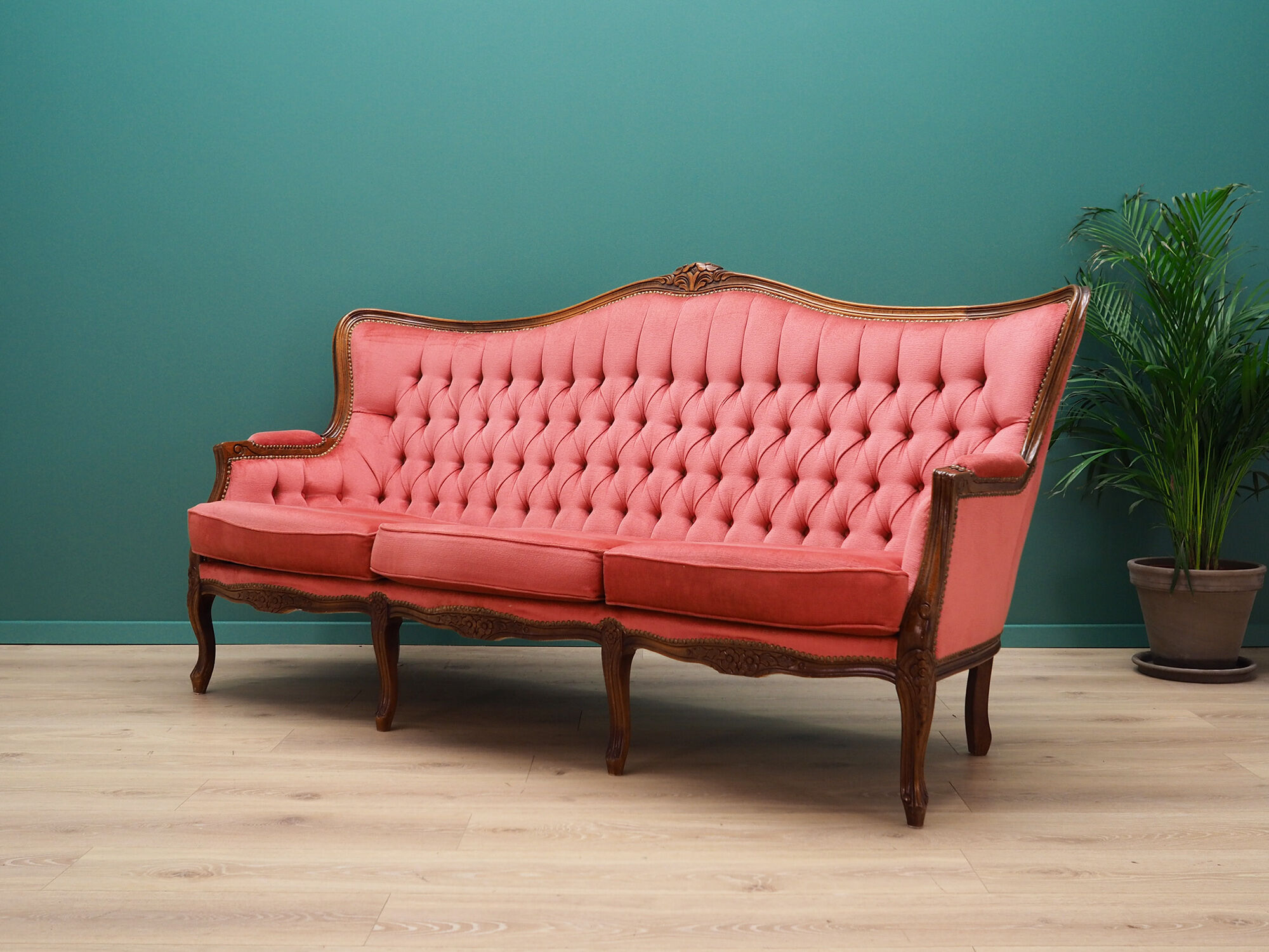 Canapé en velours rose, design suédois, années 1980