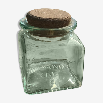 Glass jar with vintage cork