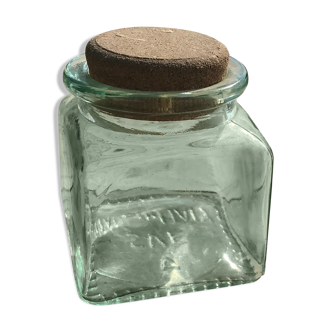 Glass jar with vintage cork