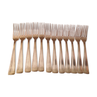 12 fourchettes de table  art déco en métal argenté François Frionnet
