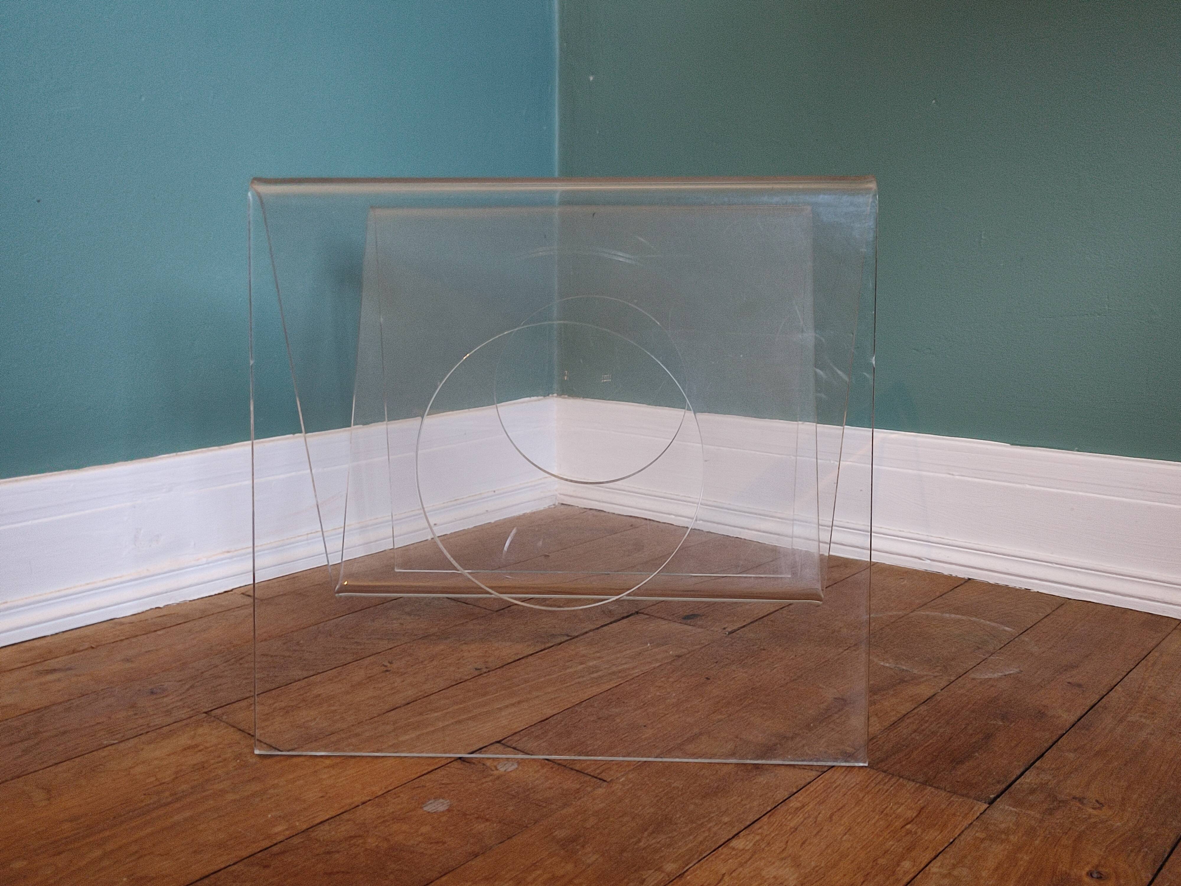 Vintage plexiglass magazine door roche bobois