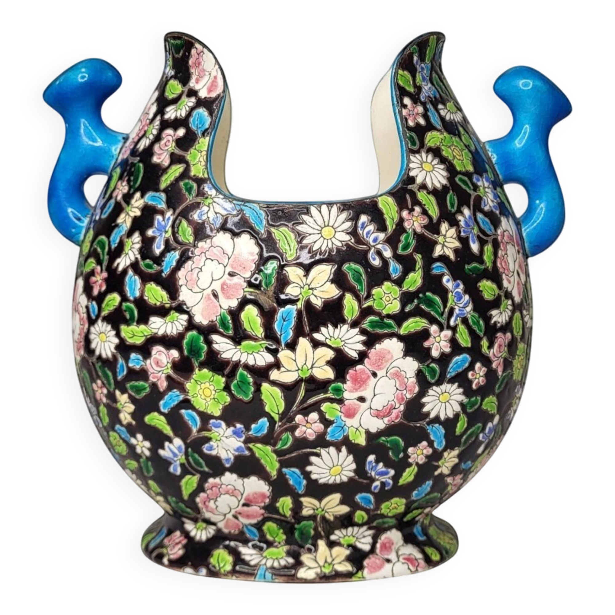"Gueulard" vase in glazed ceramic from Gien