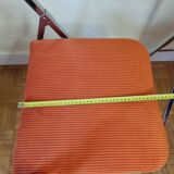 Pair of vintage folding chairs in chrome-plated steel, 70s, restored