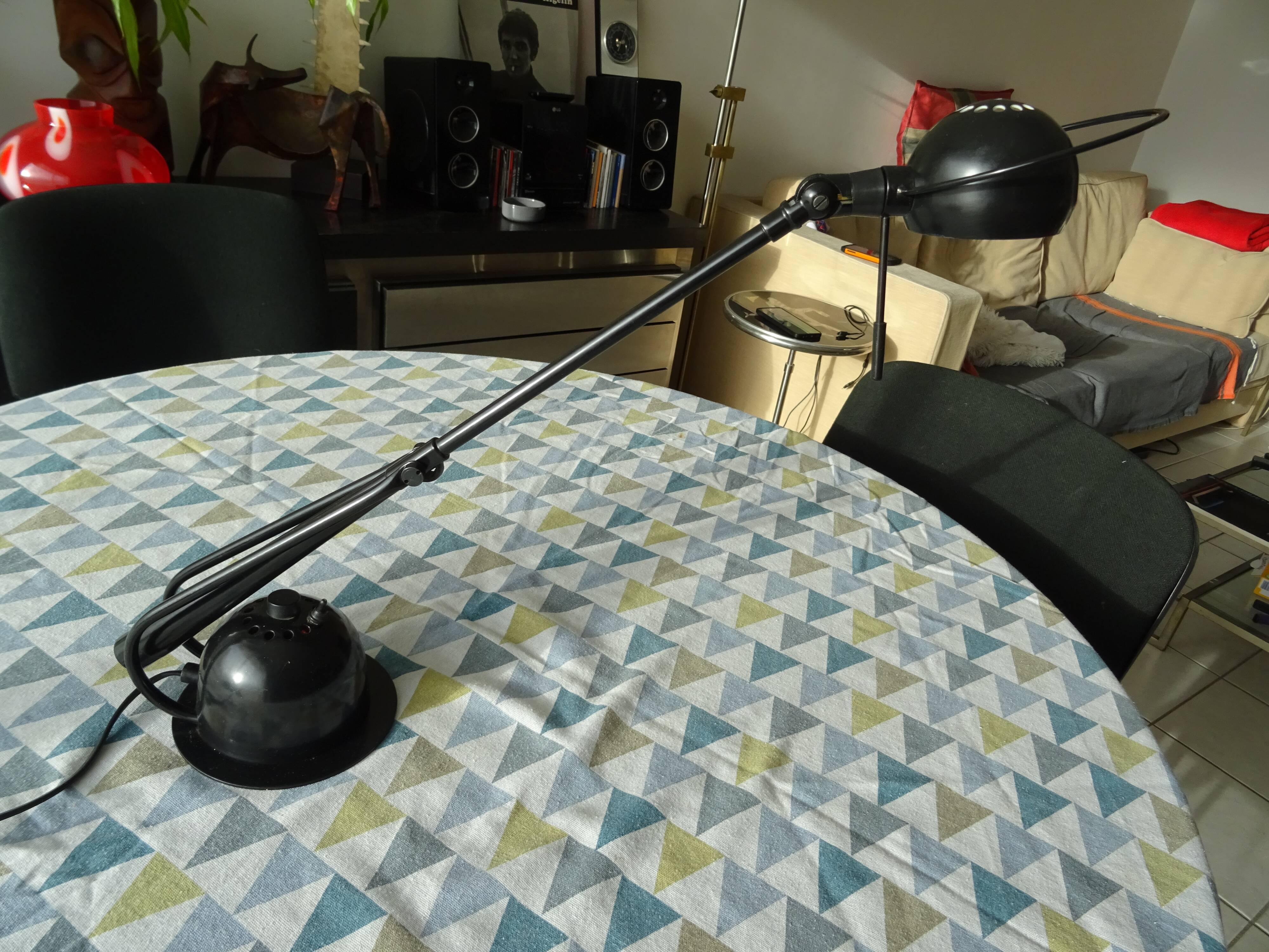 Aluminor articulated lamp black metal Vintage 70/80