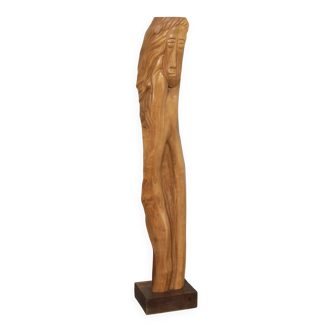 Monumental hand-carved oak sculpture, Belgium, 1970s