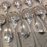 12 silver-plated coffee spoons, Christofle Vendome, 13.6 cm