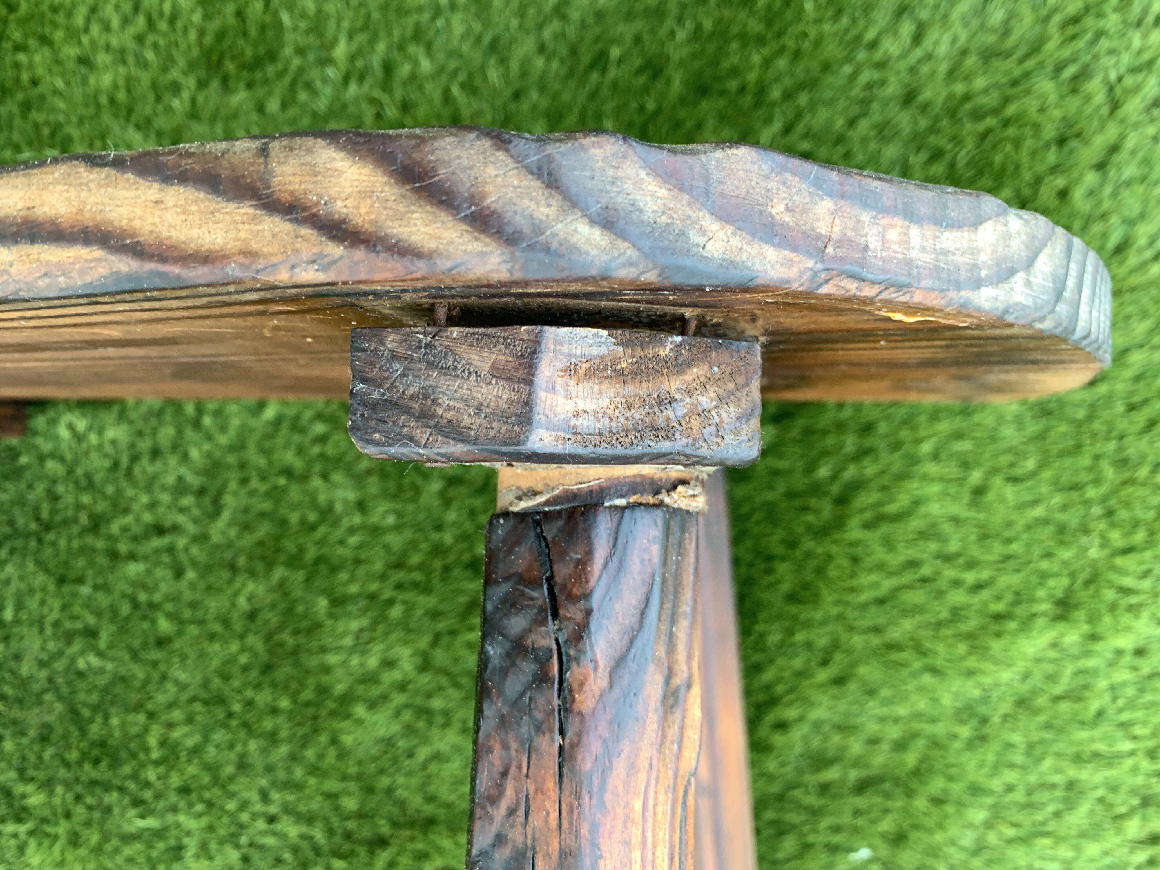 Antique farmhouse coffee table, wooden tripod