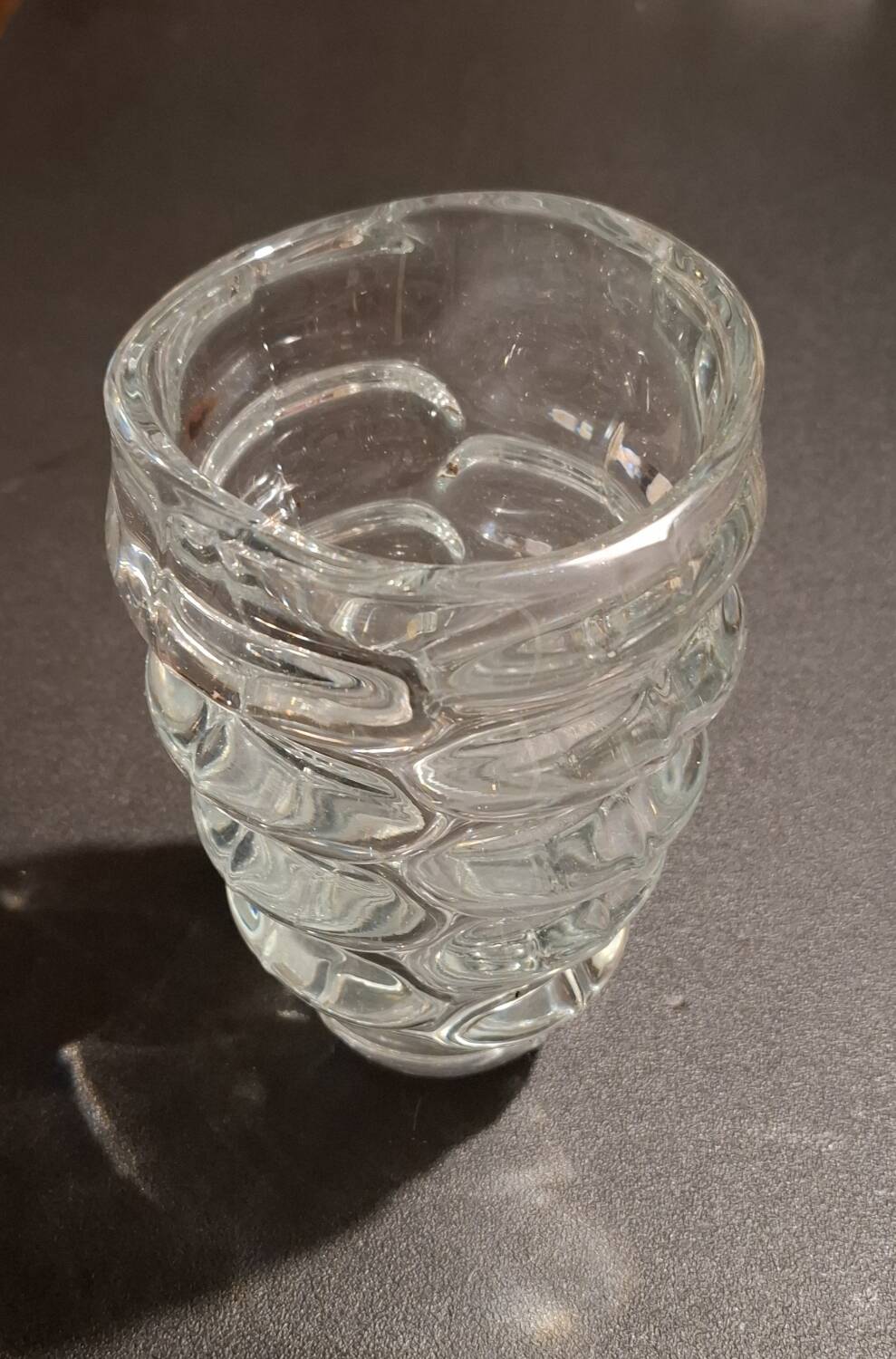 Heavy vintage glass vase