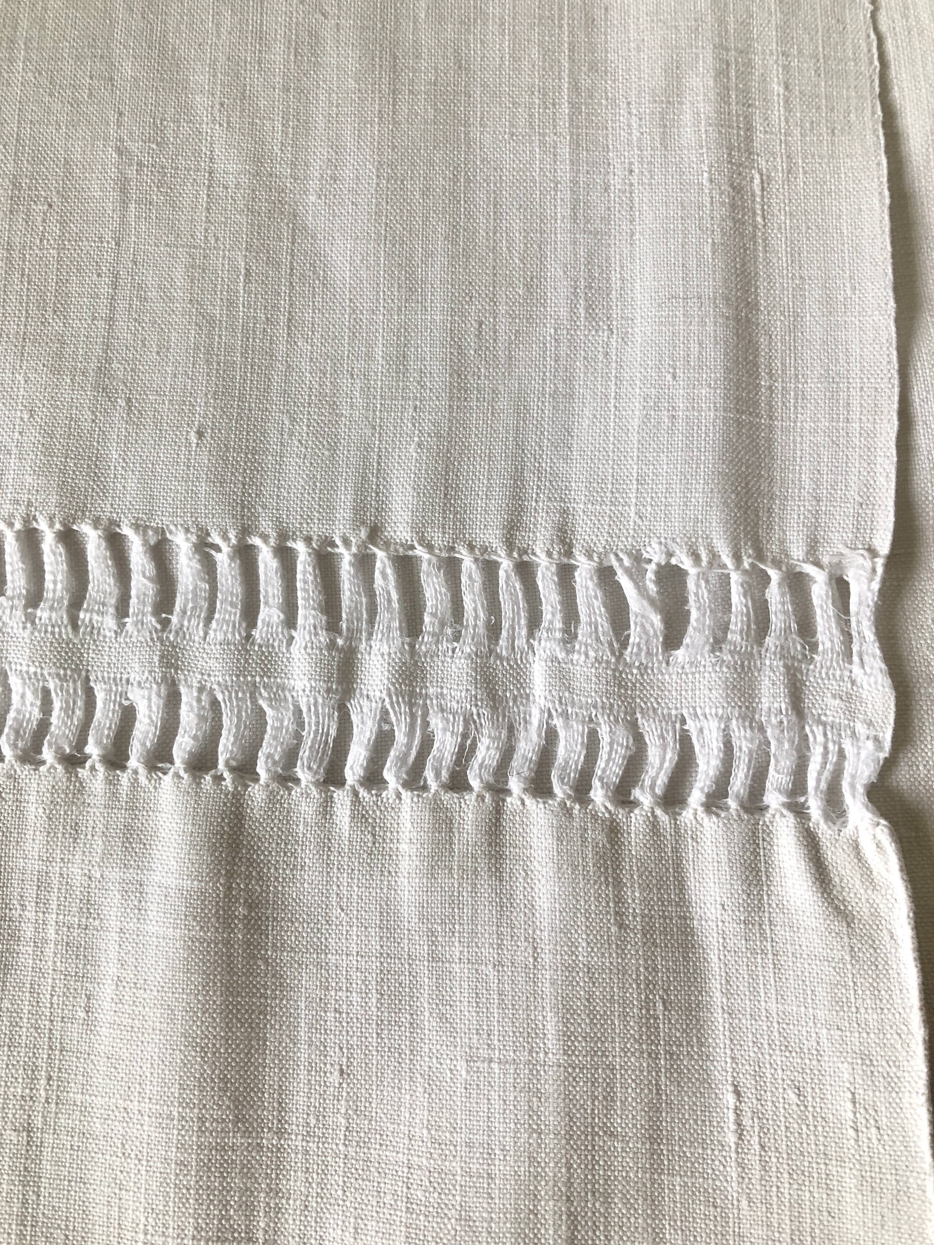 Old pure linen sheet embroidered and monograms