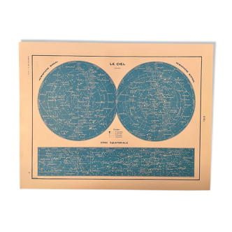 Lithographie gravure sur le ciel de 1928