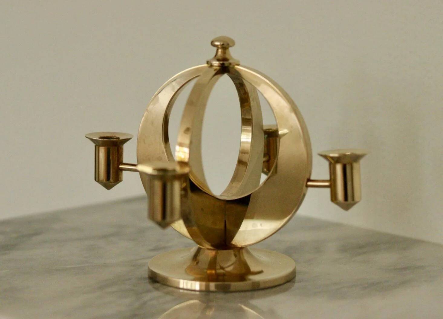 Swedish brass candelabra by Arthur Pe Kolbäck