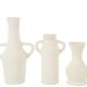 Set of 3 white aluminium vases (12x8x19cm)
