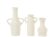 Set of 3 white aluminium vases (12x8x19cm)