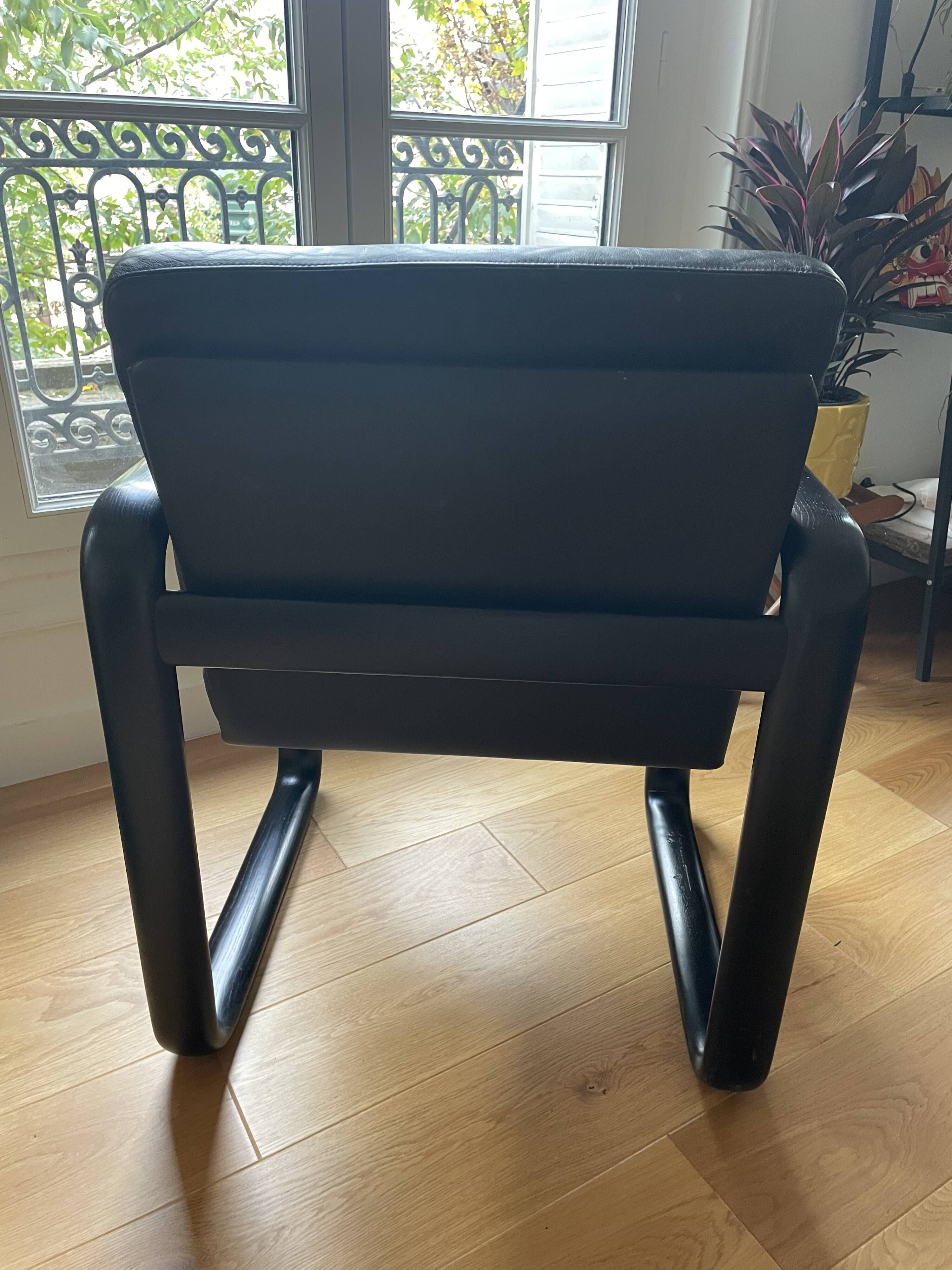 Hombre leather armchair by Burkhard Vogtherr vintage 70s
