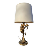 Lampe vintage dorée bouquet de lys Flor Art