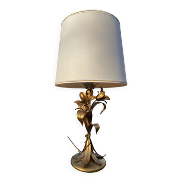 Lampe vintage dorée bouquet de lys Flor Art