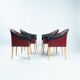 Sinan Armchairs in Leather and Beech Wood