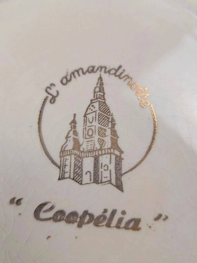 Set of 10 vintage dessert plates L’amandinoise Coopélia