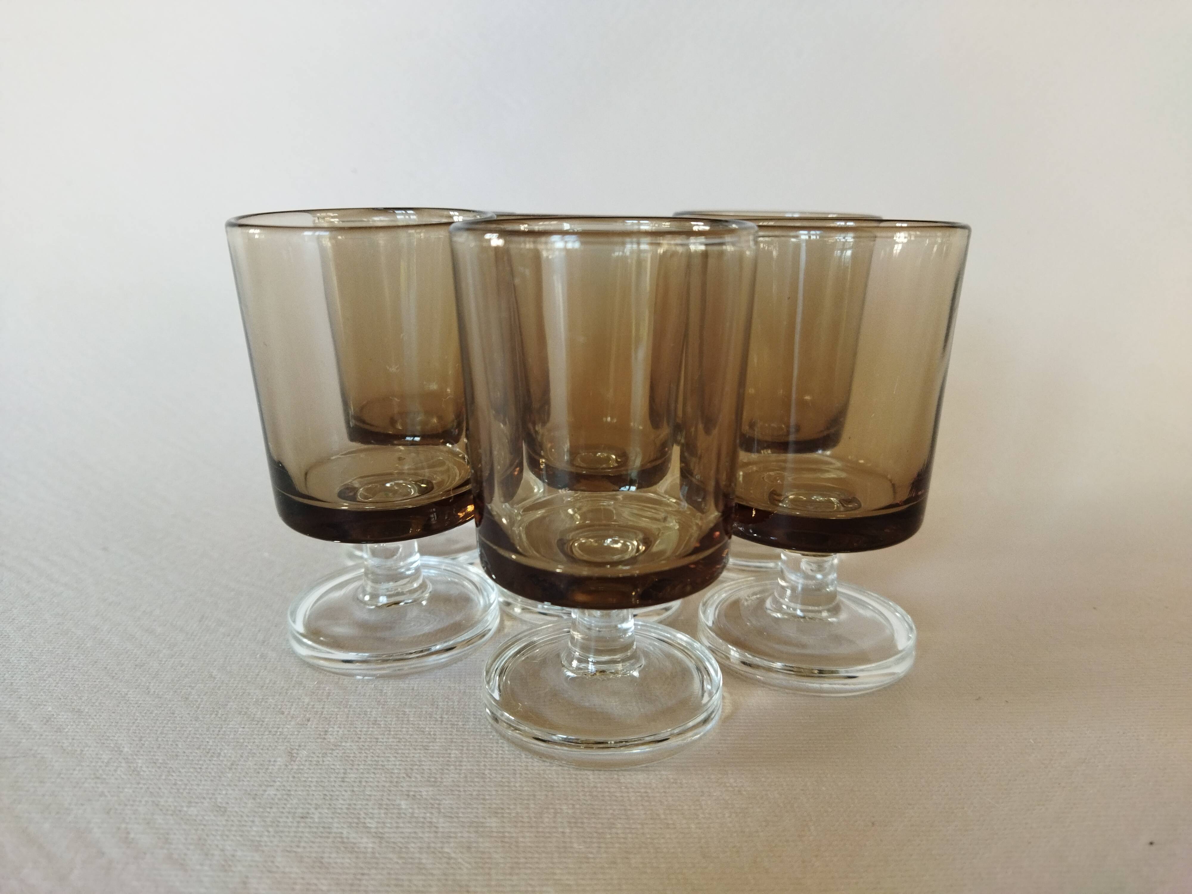 6 verres à liqueur Luminarc Suède / Cavalier fumé