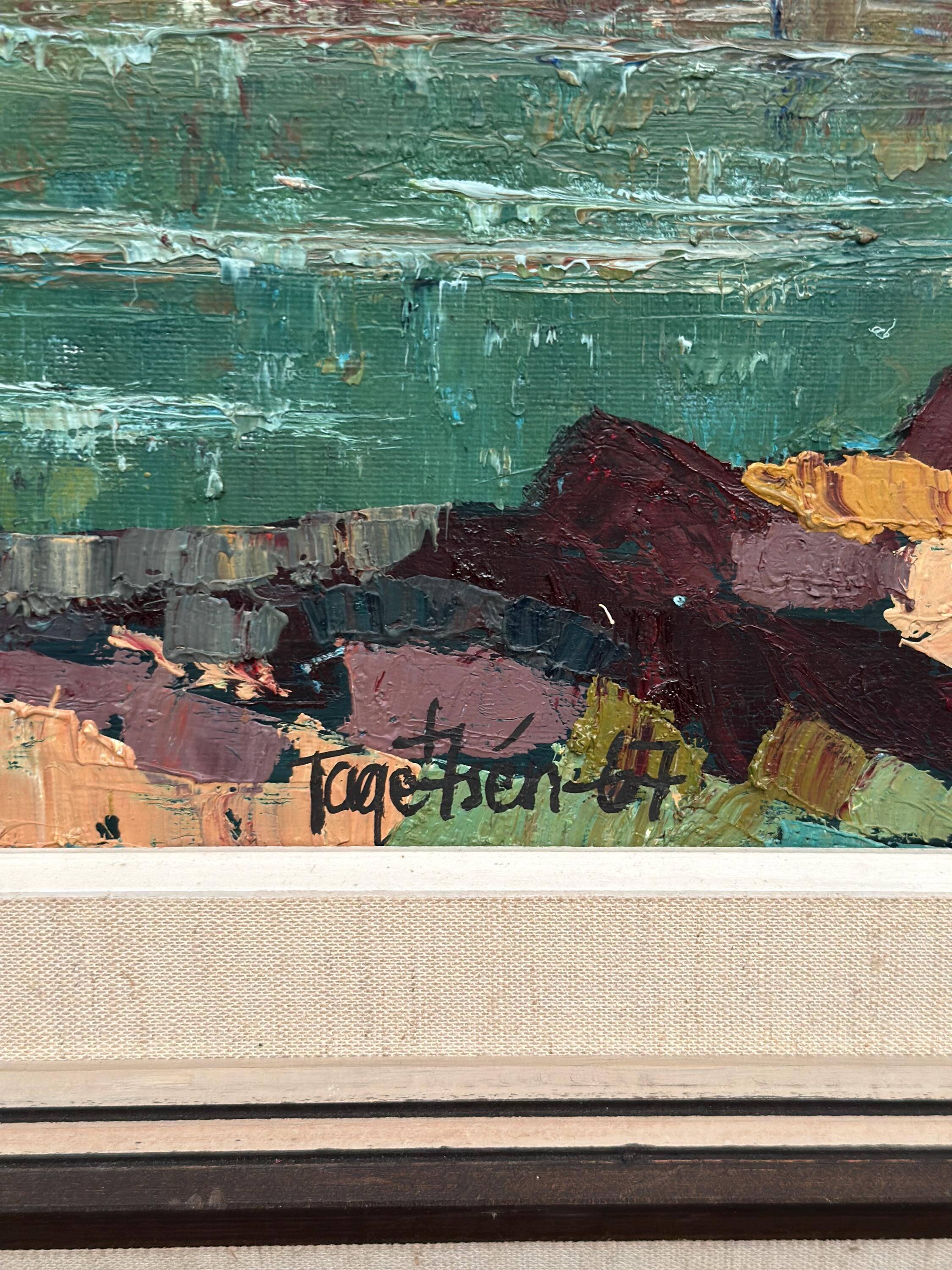 Swedish Oil On Canvas – “River View” By Tage Törngren