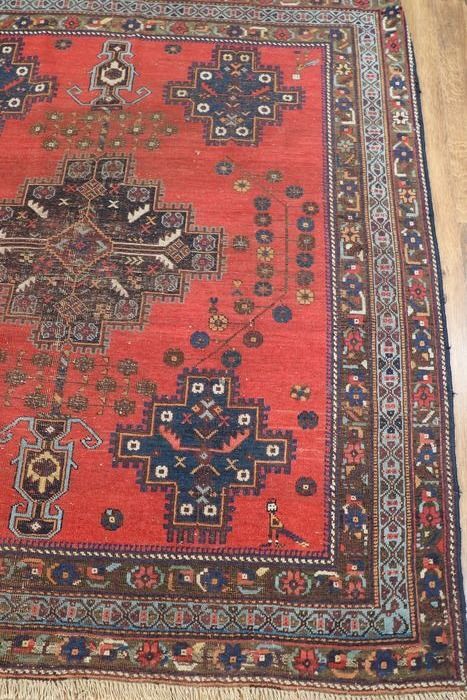 Hand-knotted afchari carpet Iran 132x143cm
