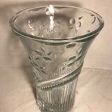 Old vase transparent molded glass