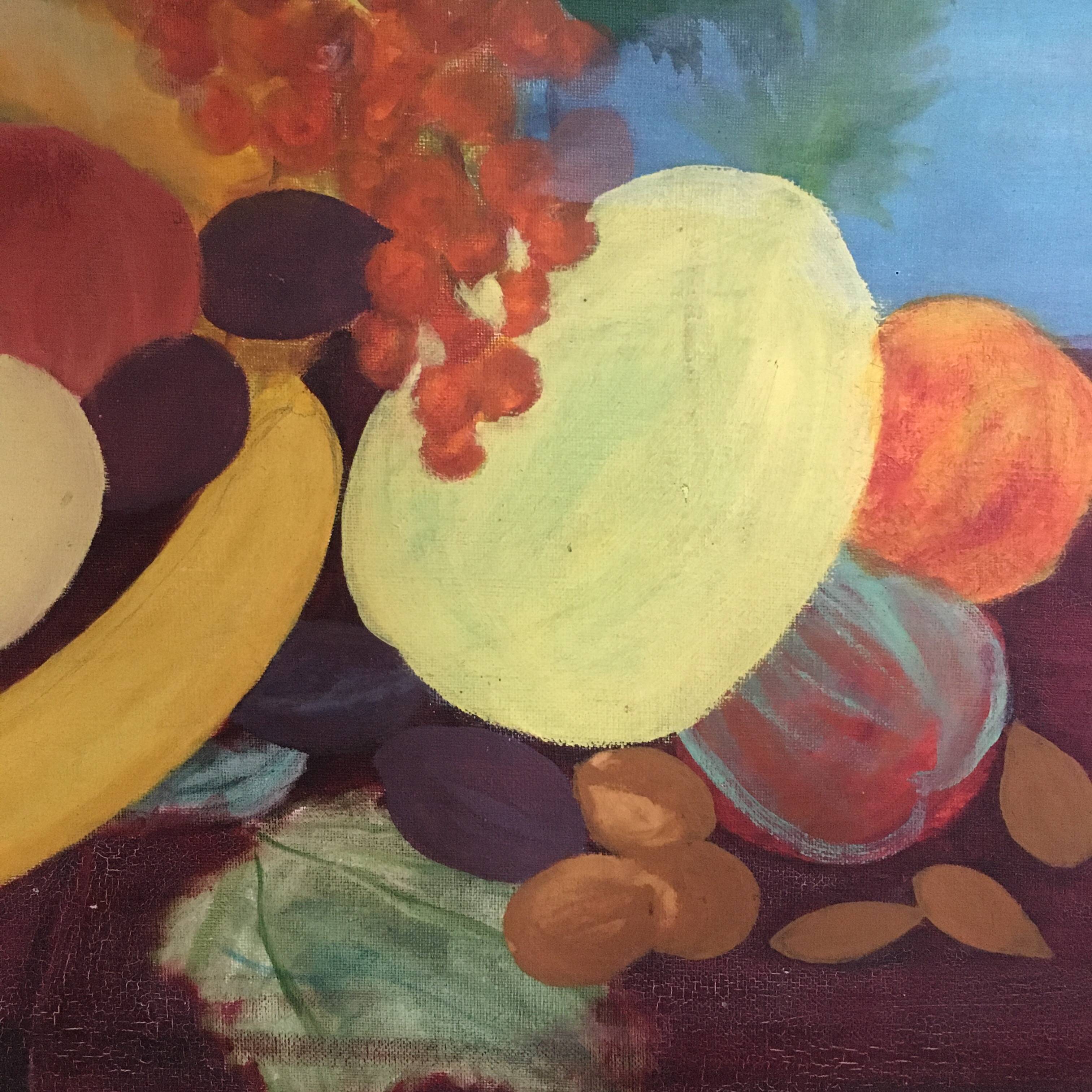 Large unfinished still life painting