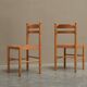 Set of 4 Mid Century beech dining chairs from the 1970s.