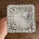 Plafonnier vintage carré en verre reliefs bulles