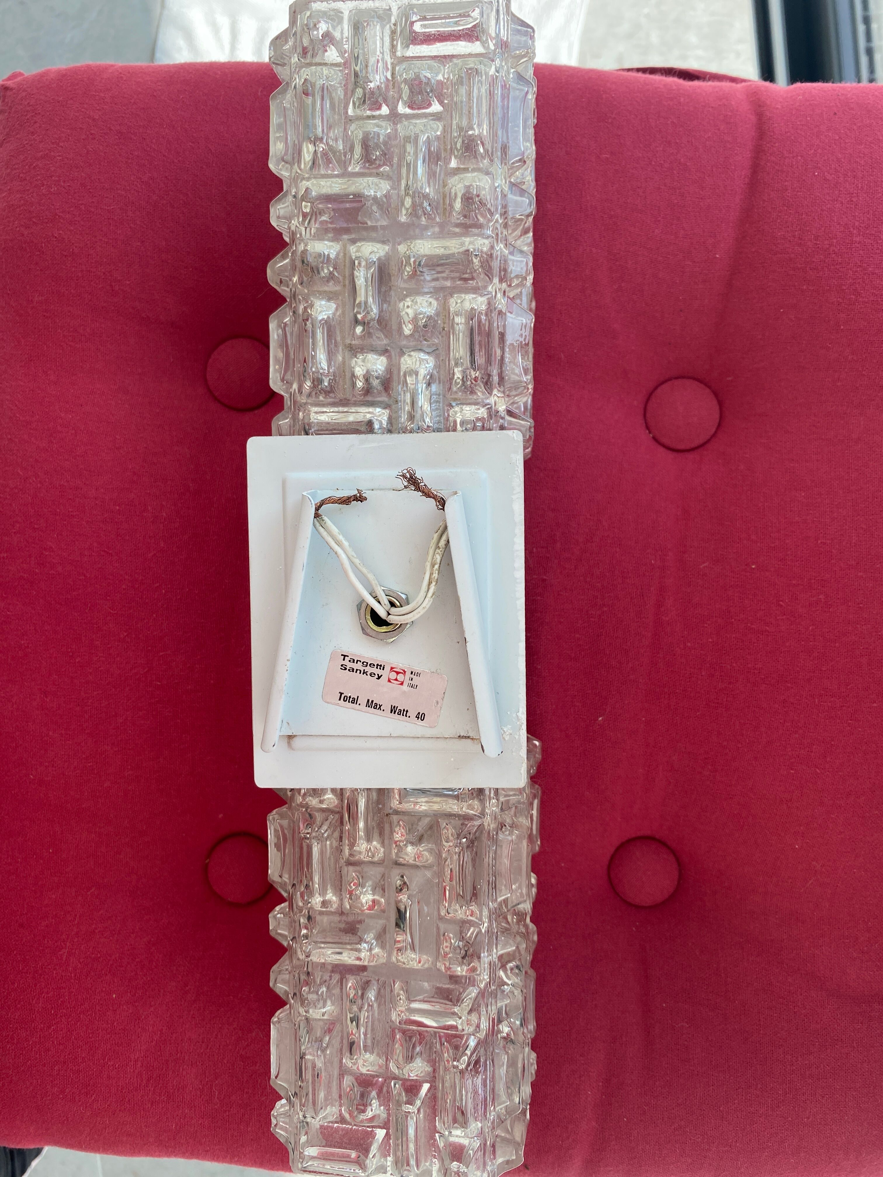 Applique vintage verre et chrome