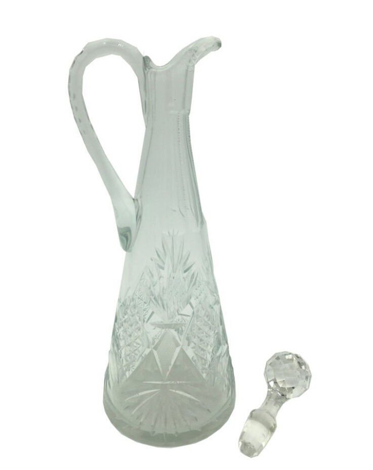 Piramide carafe in cut crystal Val Saint Lambert, circa 1900