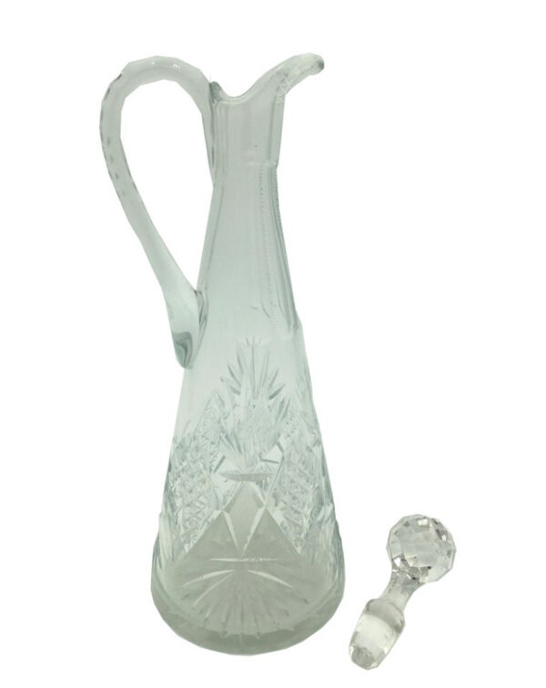 Carafe en cristal taillé val saint lambert, circa 1900