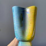 Iridescent ceramic vase signed Sicas 1960