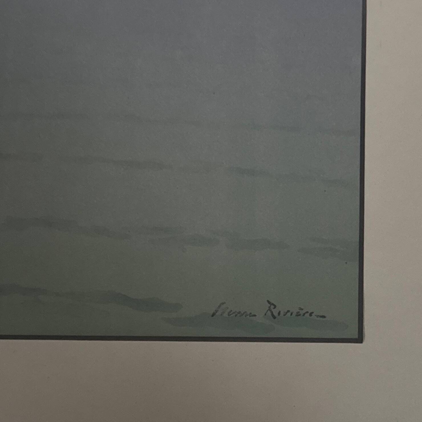Lithograph by Henri Rivière The Beautiful Land of Brittany - Mist at Sea