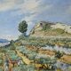 Watercolour landscape of Provence "the fort on the town", early 20th century.